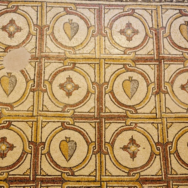 Jordania Mosaico Decorativo Romano Cerámica Antigua Como Fondo — Foto de Stock