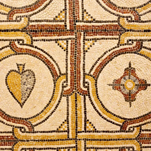 Jordania Mosaico Decorativo Romano Cerámica Antigua Como Fondo — Foto de Stock