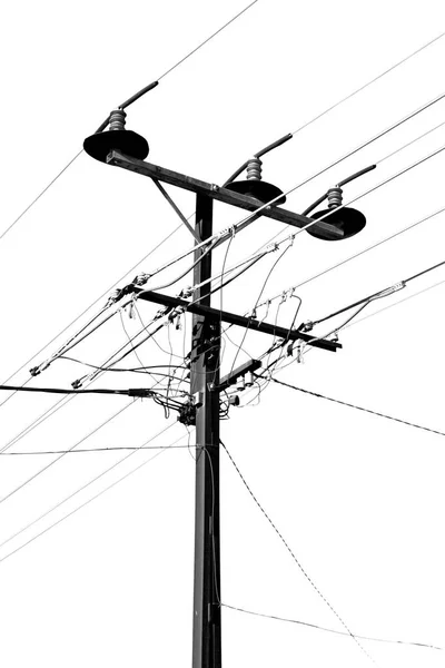 Fogalmának Erő Vonal Elektromos Pole Tiszta Égbolt Ausztráliában — Stock Fotó