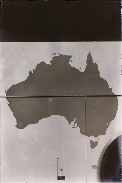 Australia Mappa Del Paese Bus Metal — Foto Stock