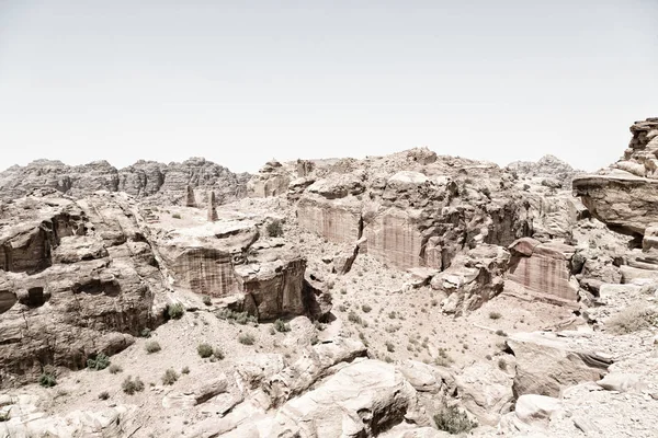 Desde Alto Sitio Antiguo Petra Jordania Hermosa Maravilla Del Mundo — Foto de Stock