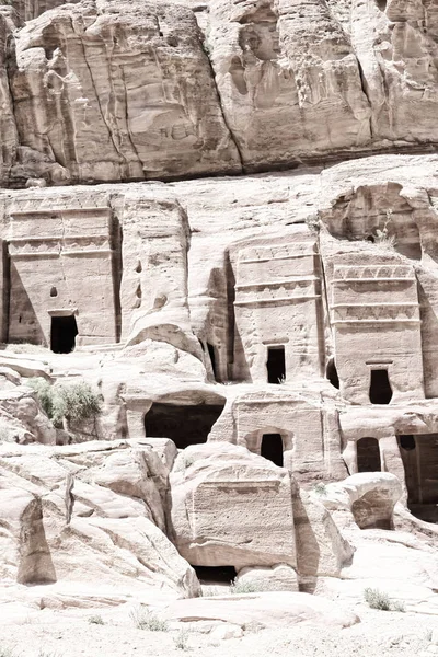 Tumba Sitio Antiguo Petra Jordania Hermosa Maravilla Del Mundo —  Fotos de Stock