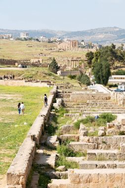 : Jerash jordan antik arkeolojik site turist için klasik miras