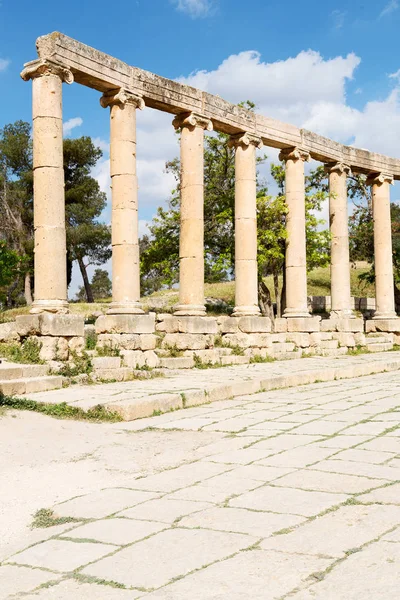 : jerash, jordan antik sütun ve Arkeolojik Sit klasik miras turist için