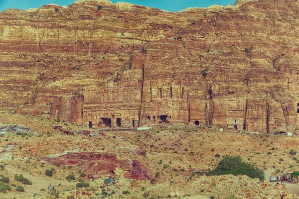 Tumba Sitio Antiguo Petra Jordania Hermosa Maravilla Del Mundo — Foto de Stock