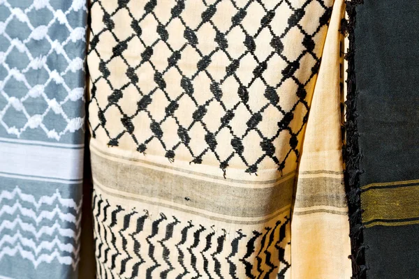 La textura del algodón tradicional bufanda árabe simbólica — Foto de Stock