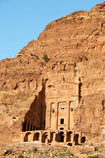 Hrobka Antické Lokality Petry Jordánsku Krásný Div Světa — Stock fotografie