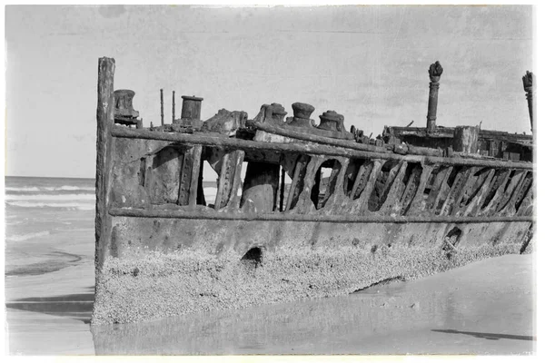 El antiguo barco oxidado y dañino y la corrosión — Foto de Stock