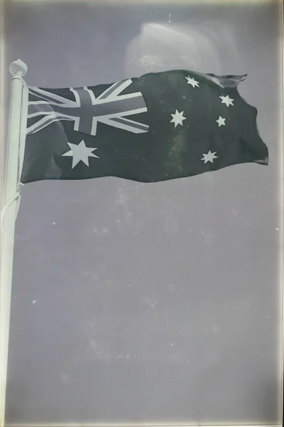 Australië Heldere Hemel Wapperende Vlag — Stockfoto