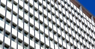 Sydney Avustralya'da gökdelen ve pencere Teras gibi arka plan