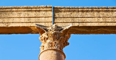 : jerash, jordan antik sütun ve Arkeolojik Sit klasik miras turist için
