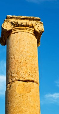: jerash, jordan antik sütun ve Arkeolojik Sit klasik miras turist için