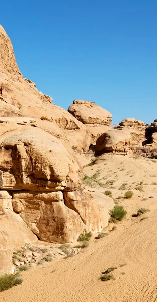 Wadi Rum Desert Jordanien Sand Och Mountain Äventyr Destinati — Stockfoto