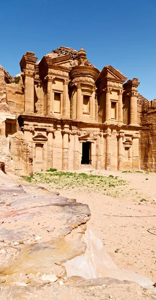 Local Antigo Petra Jordânia Mosteiro Bela Maravilha Worl — Fotografia de Stock