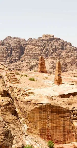 Från Höga Antika Platsen Petra Jordanien Vackra Undrar Worl — Stockfoto