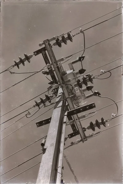 Australie Concept Ligne Électrique Avec Poteau Électrique Dans Ciel Clair — Photo