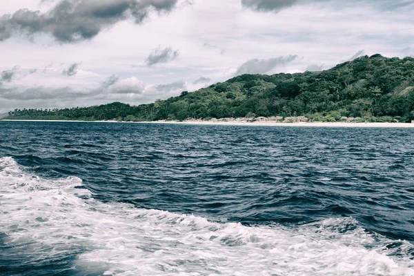 Blur Philippines View Boat Pacific Ocean Mountain Background — Stok Foto