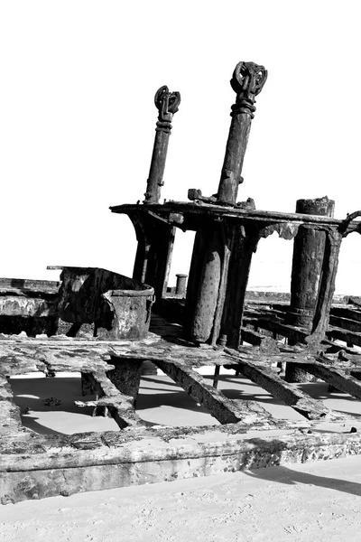 Ilha Austrália Fraser Antiga Ferrugem Danificar Barco Corrosão Mar Oceano — Fotografia de Stock