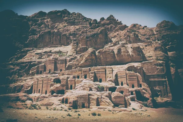 Grav Antika Platsen Petra Jordanien Vackra Underverk Världen — Stockfoto