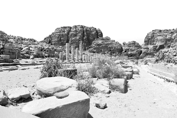 Petra Jordan Die Antike Straße Voller Säulen Und Architekturerbe — Stockfoto