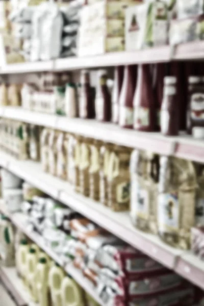 Tele Színekkel Elmosódik Mint Háttér Koncepció Vásárlás Szupermarketben — Stock Fotó