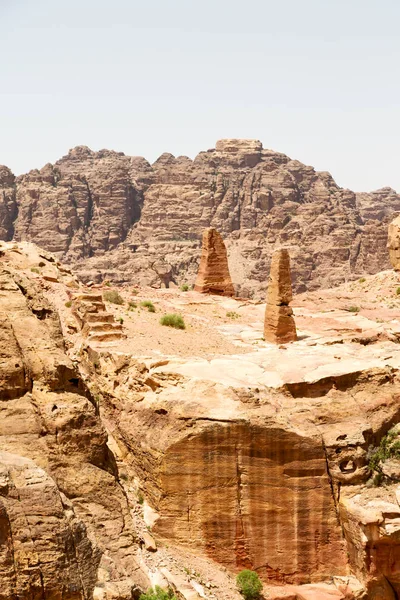 Från Höga Antika Platsen Petra Jordanien Vackra Undrar Worl — Stockfoto