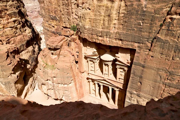 Dall Alto Sito Antico Petra Jordan Bella Meraviglia Del Mondo — Foto Stock