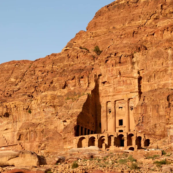 Hrobka Antické Lokality Petry Jordánsku Krásný Div Světa — Stock fotografie
