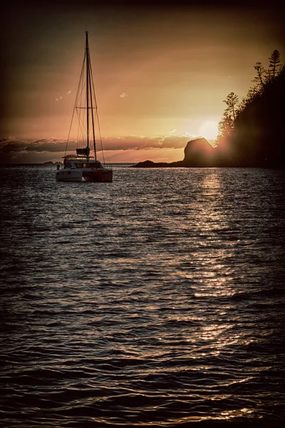 Австралии Лодка Восход Солнца Море Острова Уитсандей Рай Концепции Расслабиться — стоковое фото