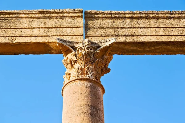 La columna antigua y el sitio arqueológico patrimonio clásico — Foto de Stock