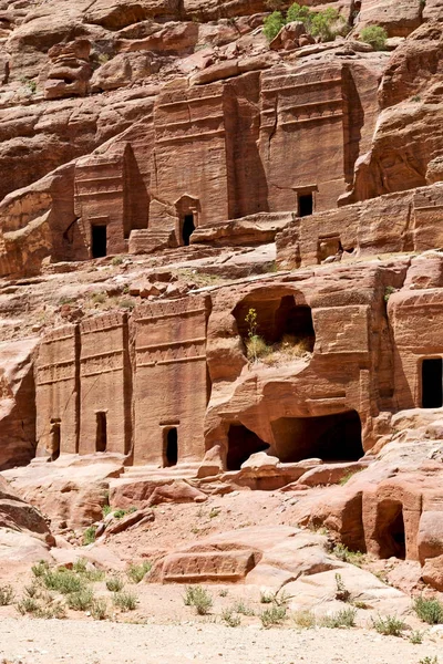 Túmulo Sítio Antigo Petra Jordânia Bela Maravilha Mundo — Fotografia de Stock