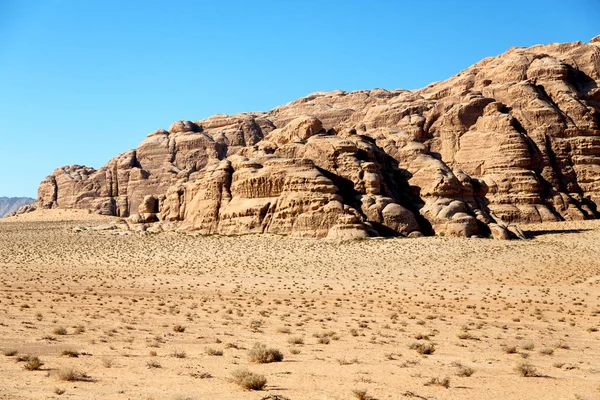 Wadi Rum Pustyni Jordanii Piasek Mountain Adventure Napę — Zdjęcie stockowe