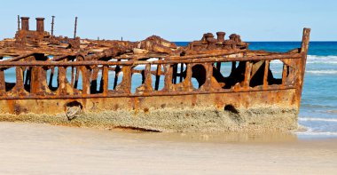 antika rusty ve damagede tekne ve korozyon