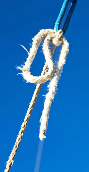 A old catamaran  rope in the sky like  abstract concept — Stock Photo, Image