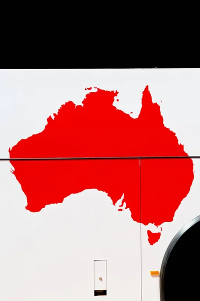 In  australia the map of the country — Stock Photo, Image