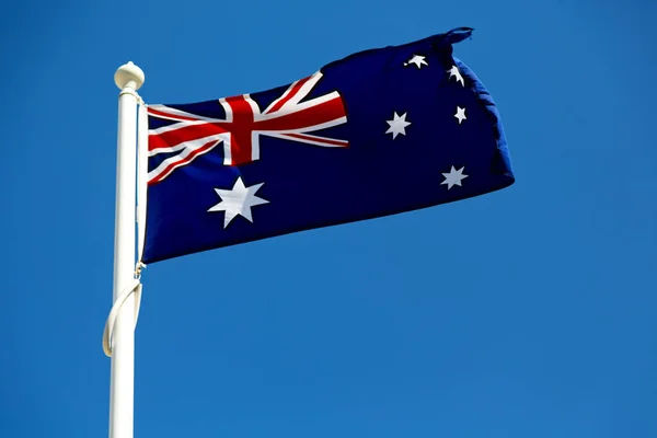 Australia Cielo Despejado Bandera Ondeante —  Fotos de Stock