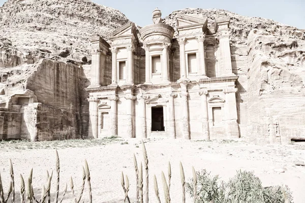 Antieke Site Van Petra Jordanië Klooster — Stockfoto