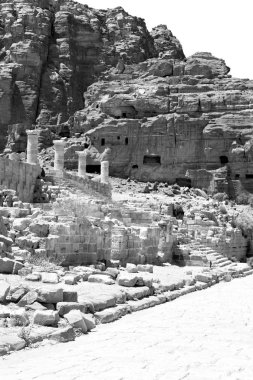  antika sokak tam varlıkları ve sütunlar