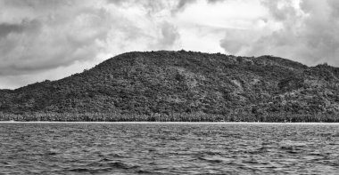 bir tekne güzellikler kıyı şeridi deniz ve rock 