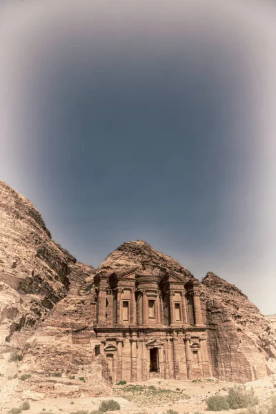 Sito Antico Petra Nel Monastero Jordan — Foto Stock