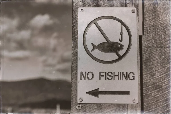 Law information and the sign of  no fishing — Stock Photo, Image