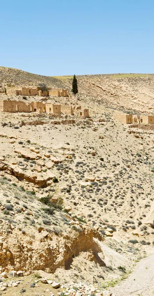 Cennet Dağ Jordan Antik Kale Manzarası — Stok fotoğraf