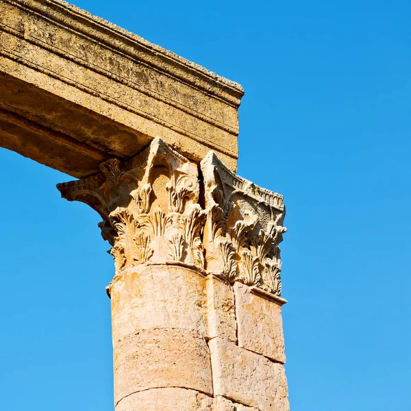 Jerash Jordan Antica Colonna Sito Archeologico Patrimonio Classico Turista — Foto Stock