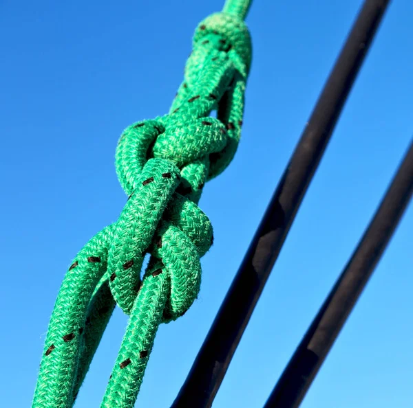 A old catamaran  rope in the sky like abstract concept — Stock Photo, Image