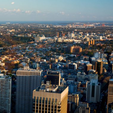 Avustralya'da sydney Kulesi görünümünden göz gökdelen ve hous
