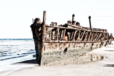 eski ahşap liman tatil kavramı gibi