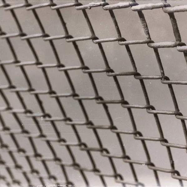 Абстрактная Текстура Поверхности Металлической Сетки Фон Небе — стоковое фото