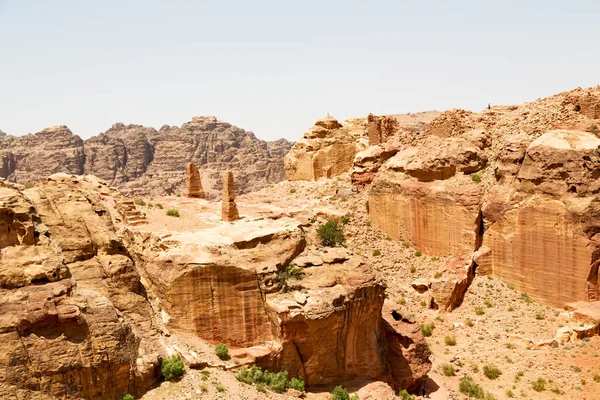 Från Höga Antika Platsen Petra Jordanien Vackra Undrar Worl — Stockfoto