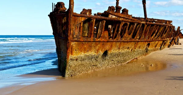 Στην Αυστραλία Fraser Island Παλιό Ξύλινο Λιμάνι Σαν Ιδέα Ενοικιαζόμενα — Φωτογραφία Αρχείου