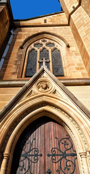 Australia Sydney Saint Mary Church Antique Entrance Religius Concept — Stock Photo, Image